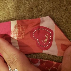 Coach Accessories - Coac pink thin silk pink heart scarf Coach Accessories - Coac pink thin silk pink heart scarf